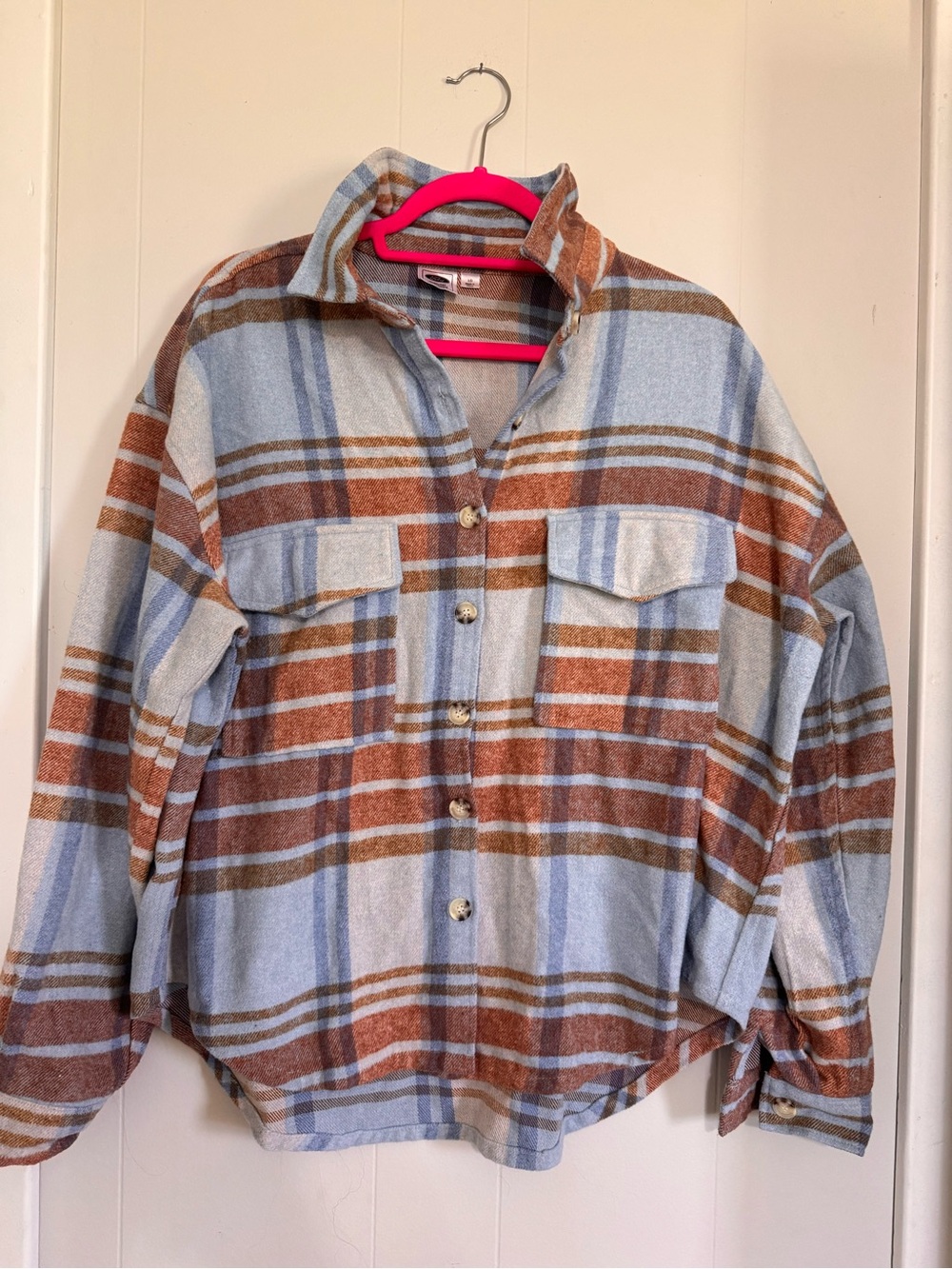 Ford Blue and Brown Plaid Button-Down Shirt